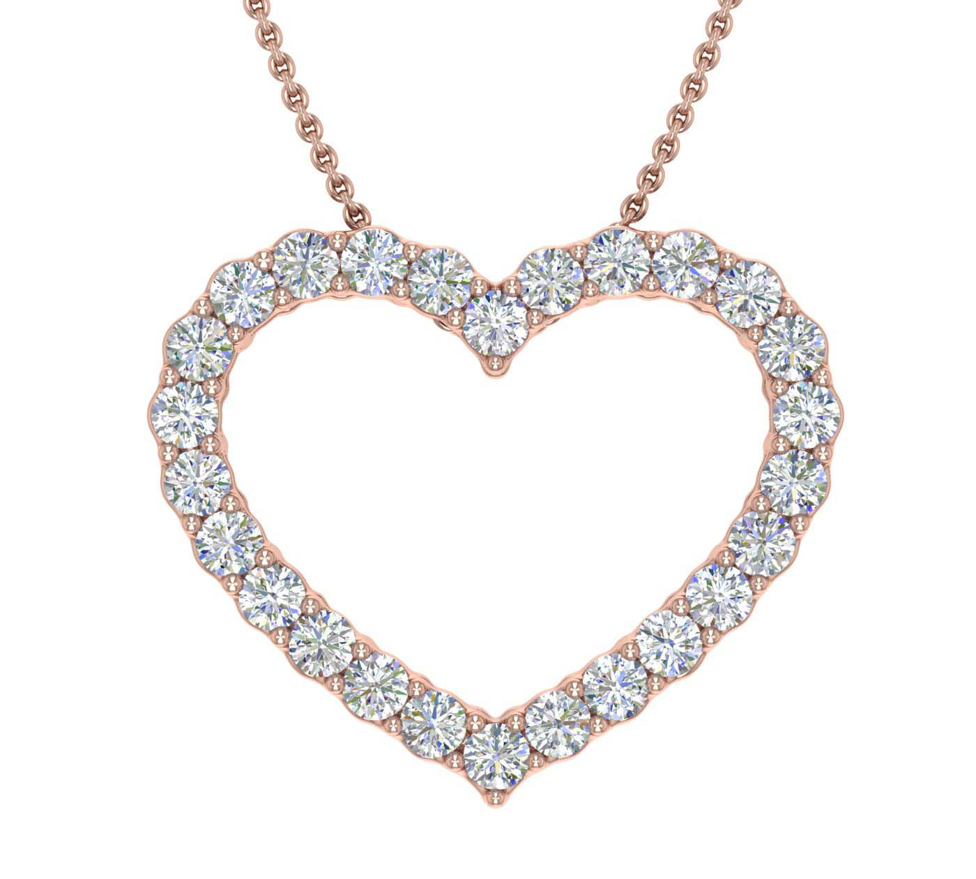 1/2 Carat Diamond Heart Pendant Necklace in Gold (Silver Chain Included)