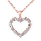 1/2 Carat Diamond Heart Pendant Necklace in Gold (Silver Chain Included)