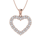 1/2 Carat Diamond Heart Pendant Necklace in Gold (Silver Chain Included) - IGI Certified