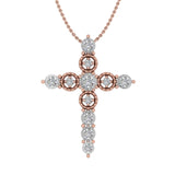 1/5 Carat Diamond Cross Pendant Necklace in Gold (Silver Chain Included)