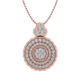 1/2 Carat Diamond Circle Pendant Necklace in Gold (Silver Chain Included) - IGI Certified