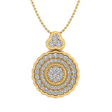 1/2 Carat Diamond Circle Pendant Necklace in Gold (Silver Chain Included) - IGI Certified