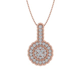 1/3 Carat Diamond Cluster Pendant Necklace in Gold (Silver Chain Included)