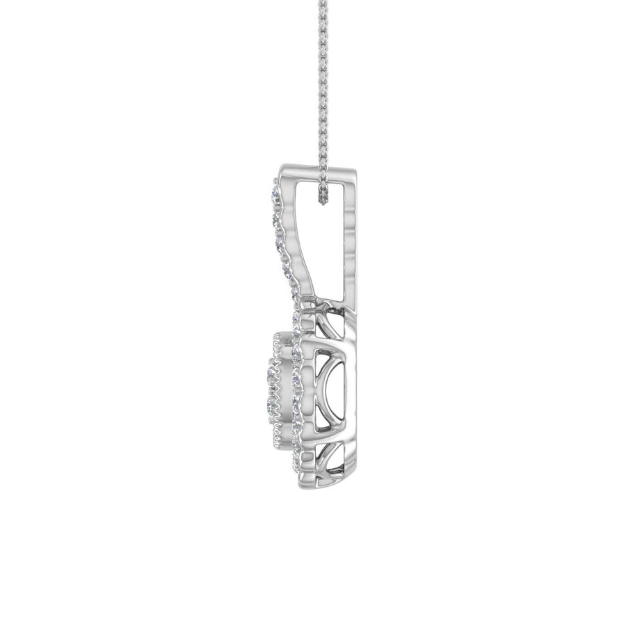 1/3 Carat Diamond Cluster Pendant Necklace in Gold (Silver Chain Included)