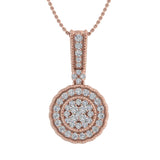 1/3 Carat Diamond Circle Pendant Necklace in Gold (Silver Chain Included) - IGI Certified