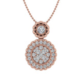 0.37 Carat Diamond Circle Pendant Necklace in Gold (Silver Chain Included)