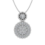 0.37 Carat Diamond Circle Pendant Necklace in Gold (Silver Chain Included)