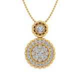 0.37 Carat Diamond Circle Pendant Necklace in Gold (Silver Chain Included)