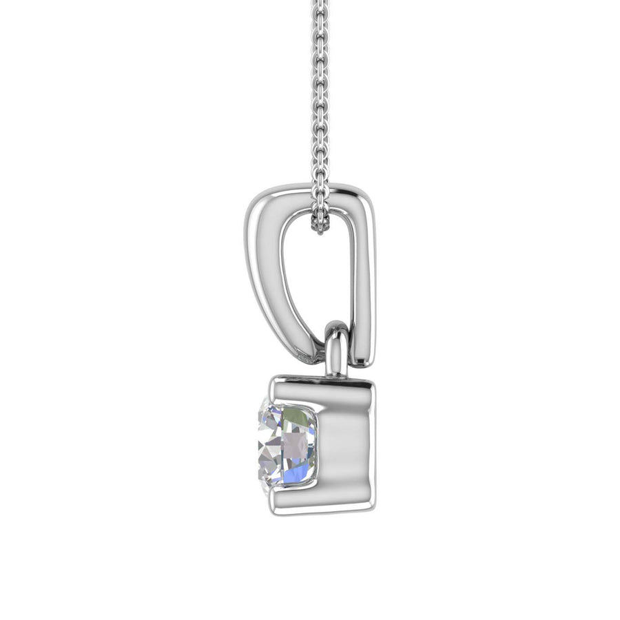 0.22 Carat 4-Prong Set Diamond Solitaire Pendant Necklace in Gold (with Silver Chain) - IGI Certified