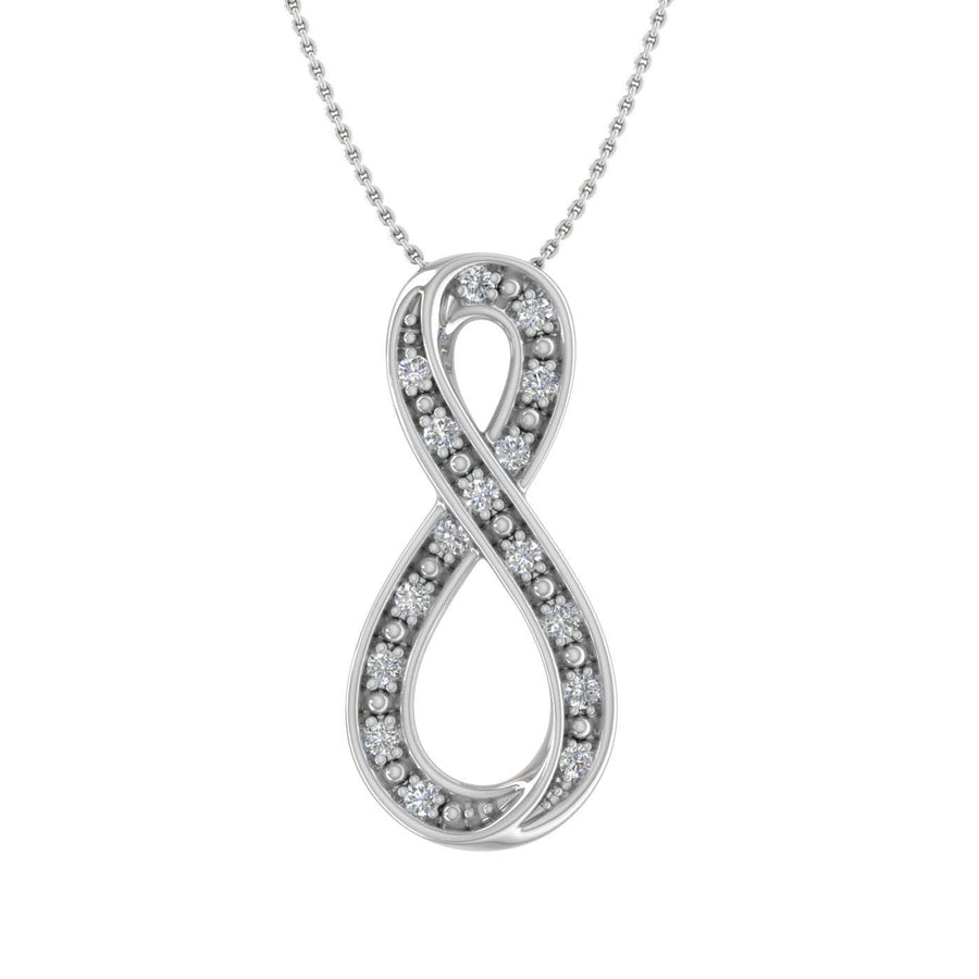 0.15 Carat Diamond Infinity Pendant Necklace in Gold (Silver Chain Included)
