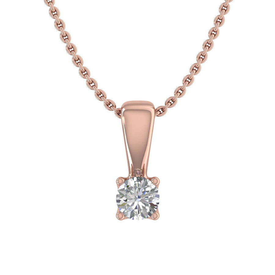 0.05 ctw Solitaire Very Small Diamond Pendant Necklace in Gold (Included Silver Chain) - IGI Certified