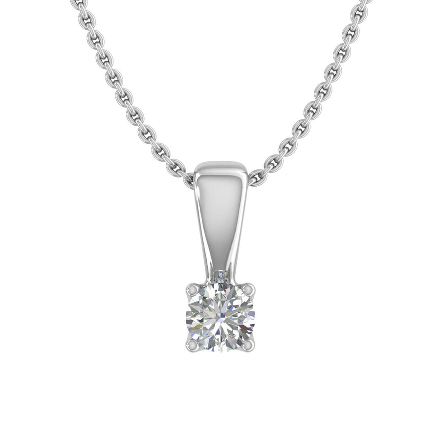 0.05 ctw Solitaire Very Small Diamond Pendant Necklace in Gold (Included Silver Chain) - IGI Certified