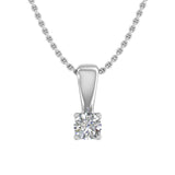 0.05 ctw Solitaire Very Small Diamond Pendant Necklace in Gold (Included Silver Chain)