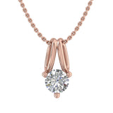 1/5 Carat 3-Prong Set Diamond Solitaire Pendant Necklace in Gold (with Silver Chain) - IGI Certified