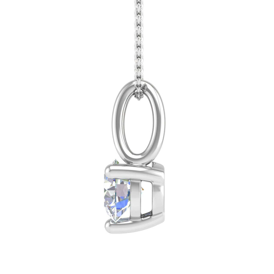 1/4 Carat 3-Prong Set Diamond Solitaire Pendant Necklace in Gold (Silver Chain Included) - IGI Certified