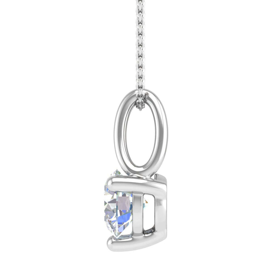 1/3 Carat 3-Prong Set Diamond Solitaire Pendant Necklace in Gold (Silver Chain Included) - IGI Certified