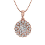1/4 Carat Diamond Cluster Pendant Necklace in Gold (Silver Chain Included) - 2