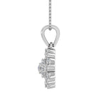 1/4 Carat Diamond Cluster Pendant Necklace in Gold (Silver Chain Included) - Side View 1