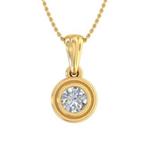1/5 Carat Bezel Set Diamond Solitaire Pendant Necklace in Gold (Included Silver Chain) - IGI Certified