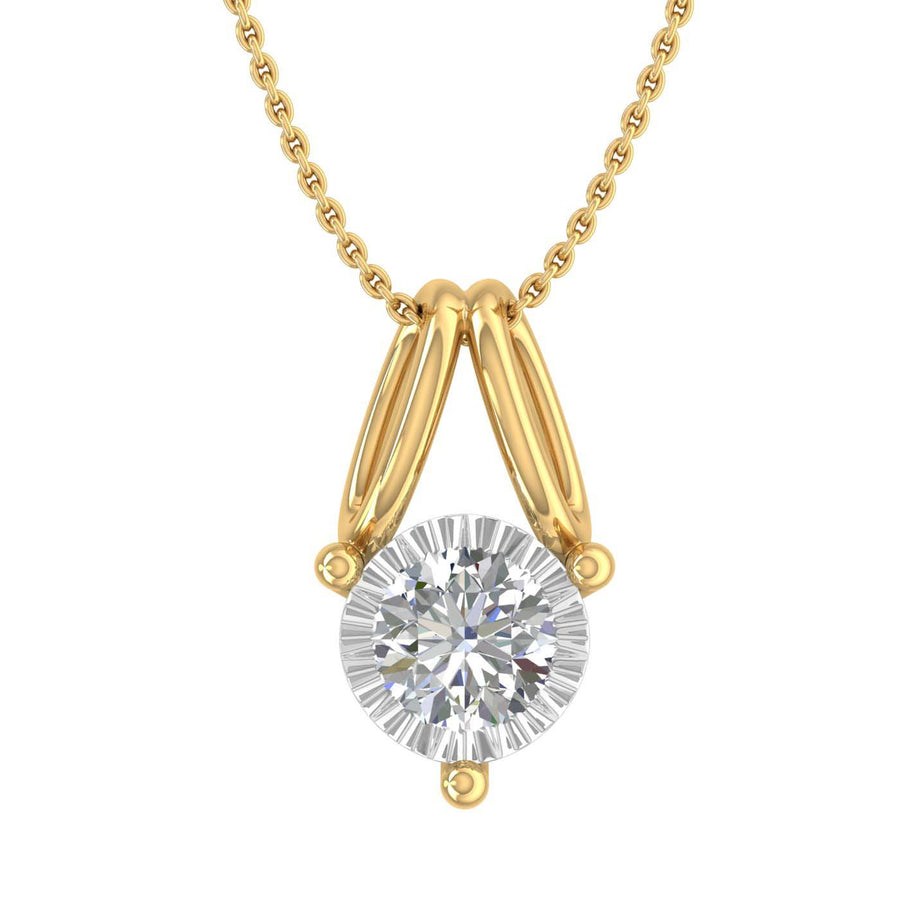 1/5 Carat Solitaire Diamond Pendant Necklace in Gold (Included Silver Chain)