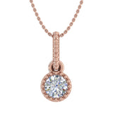 1/5 Carat Solitaire Diamond Pendant Necklace in Gold (Included Silver Chain)