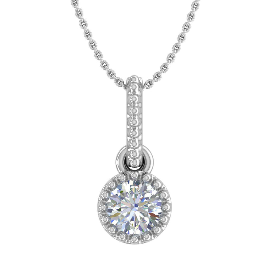 1/5 Carat Solitaire Diamond Pendant Necklace in Gold (Included Silver Chain)