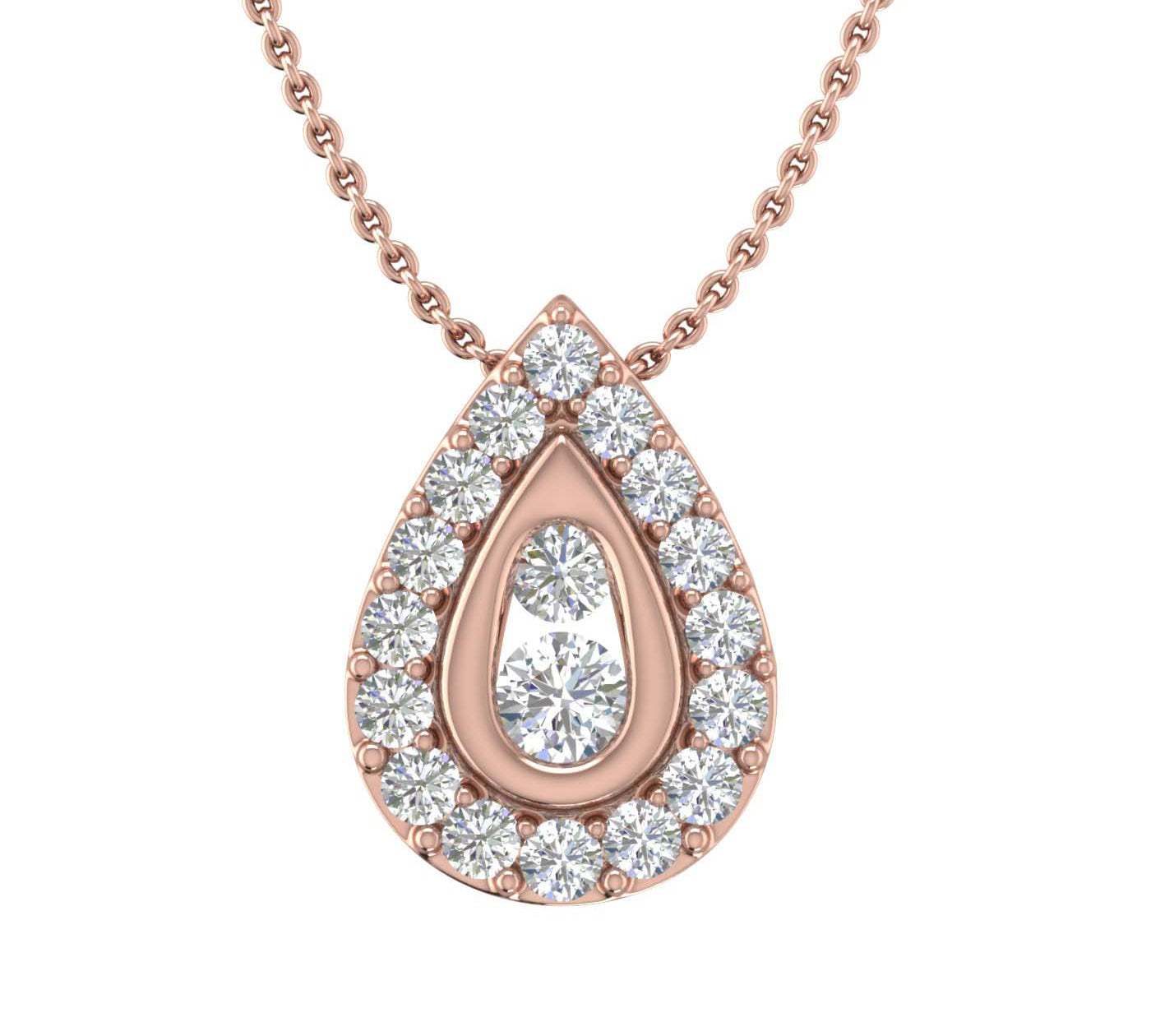 1/4 Carat Diamond Tear Drop Pendant Necklace in Gold (Included Silver Chain)