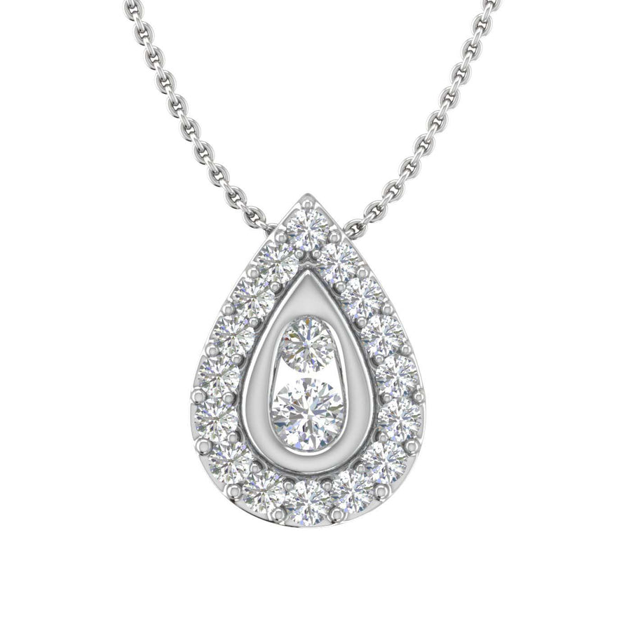 1/4 Carat Diamond Tear Drop Pendant Necklace in Gold (Included Silver Chain) - IGI Certified