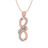 1/5 Carat Diamond Mother Child Pendant Necklace in Gold (Silver Chain Included)