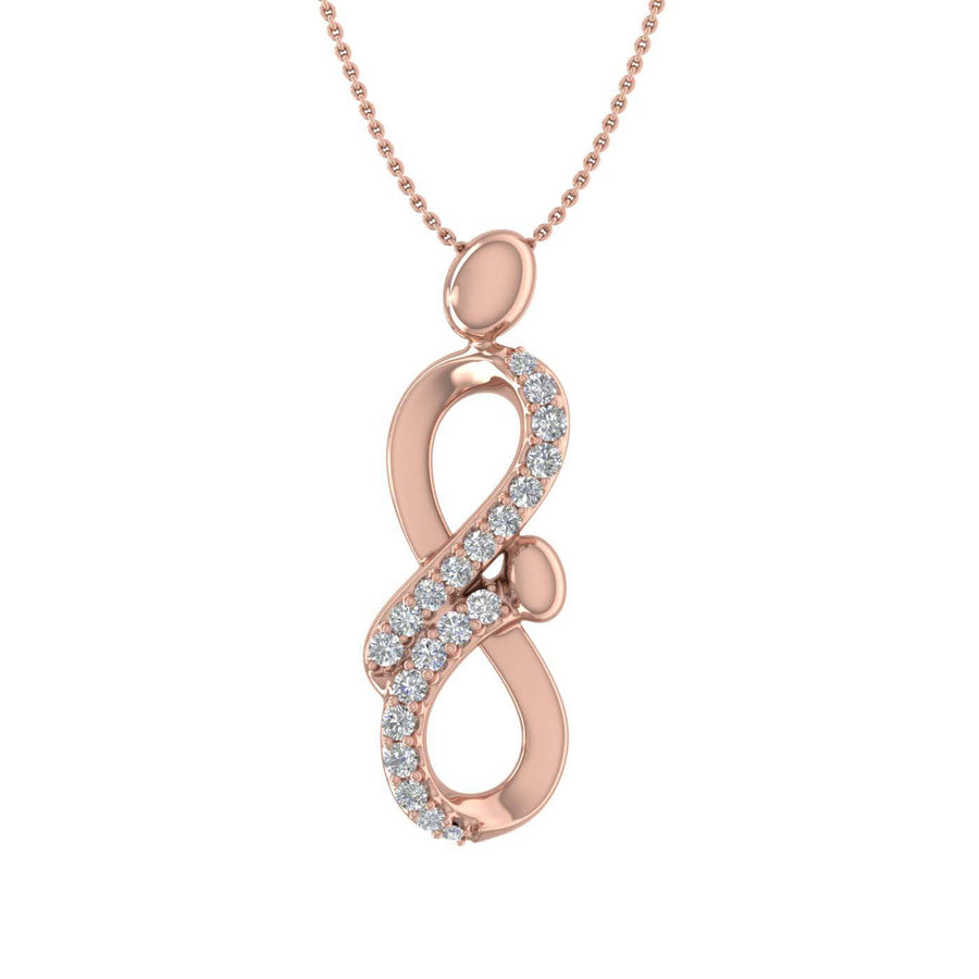 1/5 Carat Diamond Mother Child Pendant Necklace in Gold (Silver Chain Included)