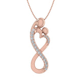1/4 Carat Diamond Mother Child Pendant Necklace in Gold (Silver Chain Included)
