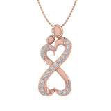 1/3 Carat Diamond Mother Child Pendant Necklace in Gold (Silver Chain Included)