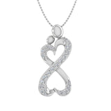 1/3 Carat Diamond Mother Child Pendant Necklace in Gold (Silver Chain Included)
