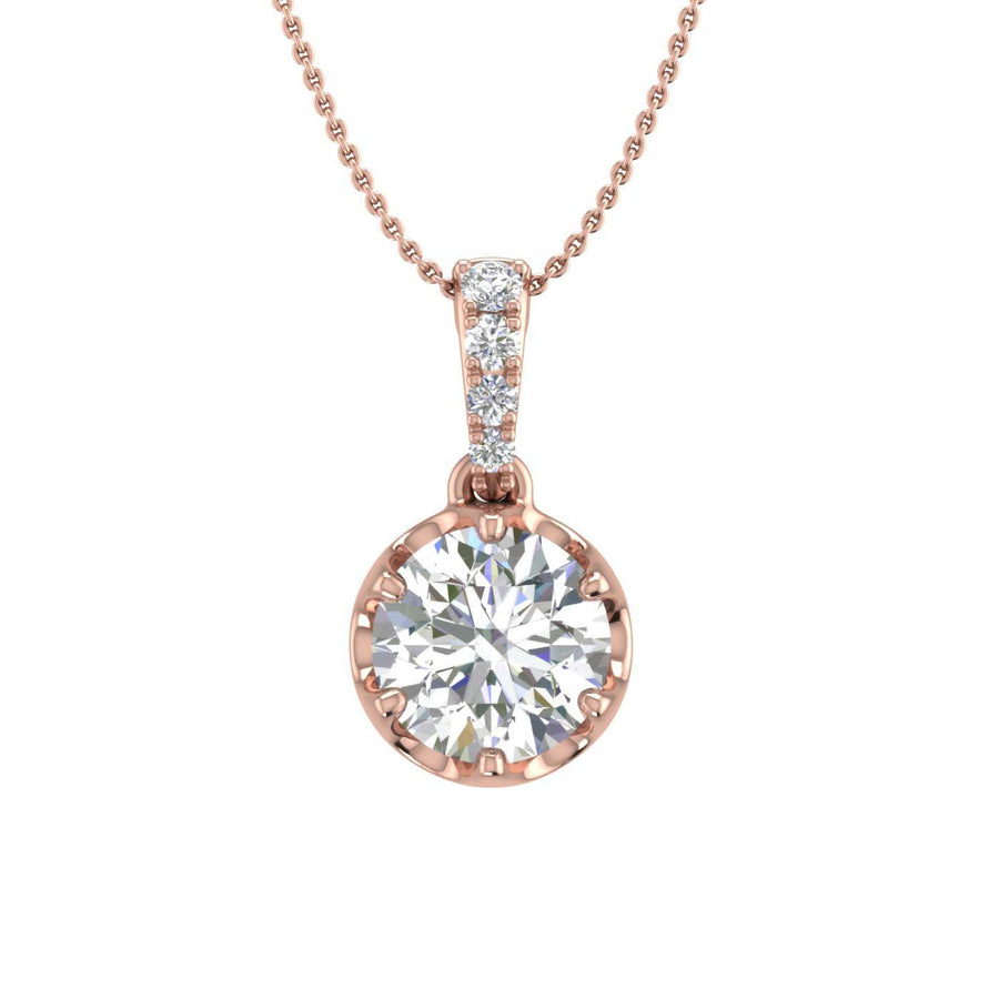 1/4 Carat Diamond Solitaire Pendant Necklace in Gold (Silver Chain Included) - IGI Certified