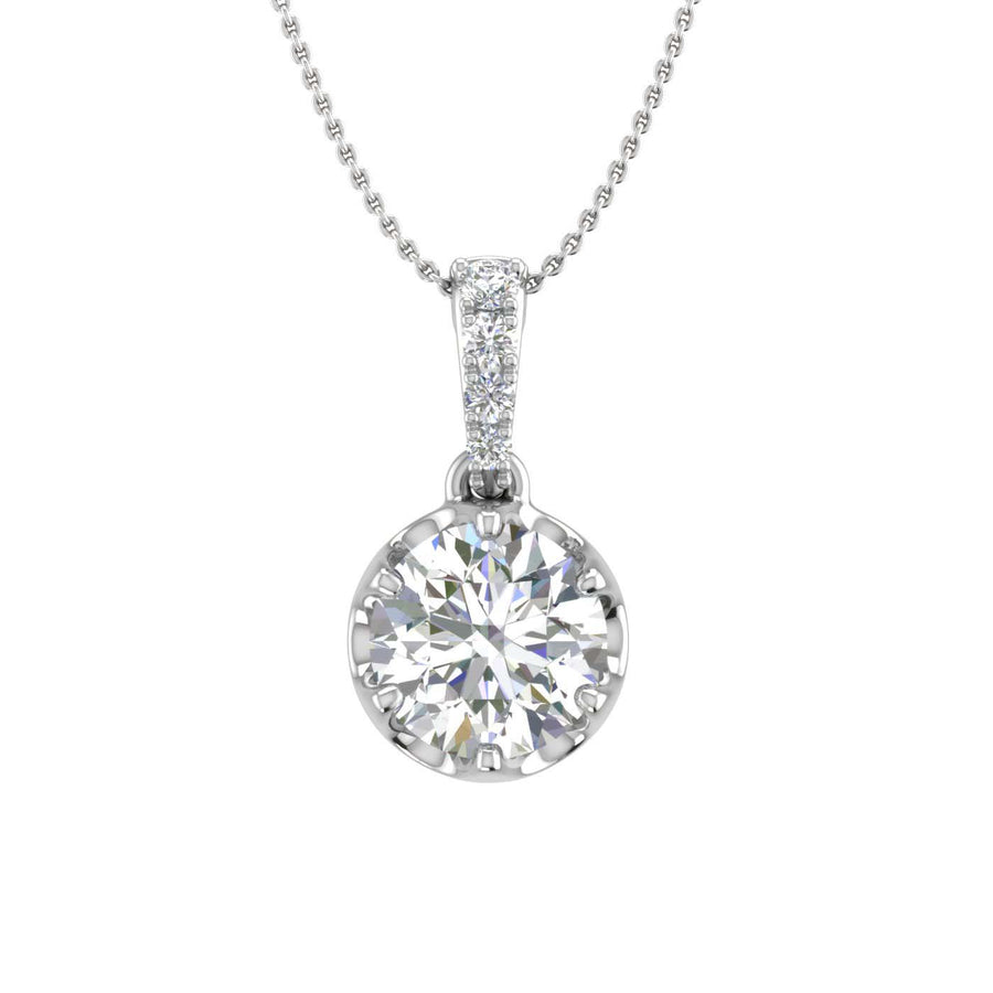 1/4 Carat Diamond Solitaire Pendant Necklace in Gold (Silver Chain Included) - IGI Certified