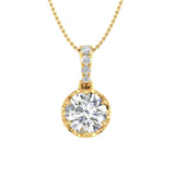 1/4 Carat Diamond Solitaire Pendant Necklace in Gold (Silver Chain Included) - IGI Certified