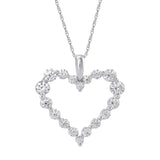 1 Carat (ctw) Diamond Heart Pendant Necklace in Gold (Silver Chain Included)