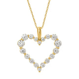 1 Carat (ctw) Diamond Heart Pendant Necklace in Gold (Silver Chain Included)