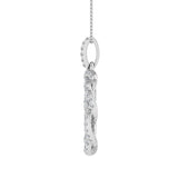 1/2 Carat Diamond Flower Pendant Necklace in Gold (Silver Chain Included)