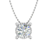1/4 Carat 4-Prong Set Diamond Solitaire Pendant Necklace in Gold (Silver Chain Included) - IGI Certified