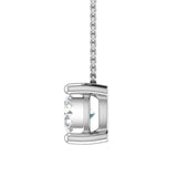 1/4 Carat 4-Prong Set Diamond Solitaire Pendant Necklace in Gold (Silver Chain Included) - IGI Certified