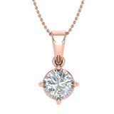 1/3 Carat 4-Prong Set Diamond Solitaire Pendant Necklace in Gold (Silver Chain Included) - IGI Certified