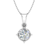1/3 Carat 4-Prong Set Diamond Solitaire Pendant Necklace in Gold (Silver Chain Included) - IGI Certified