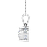 1/3 Carat 4-Prong Set Diamond Solitaire Pendant Necklace in Gold (Silver Chain Included) - IGI Certified