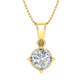 1/3 Carat 4-Prong Set Diamond Solitaire Pendant Necklace in Gold (Silver Chain Included) - IGI Certified