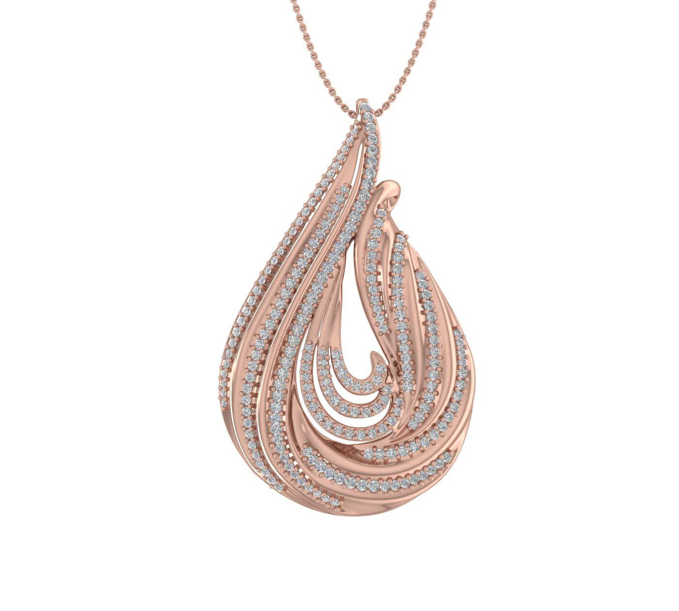 0.65 Carat Diamond Tear Drop Pendant Necklace in Gold (Included Silver Chain)