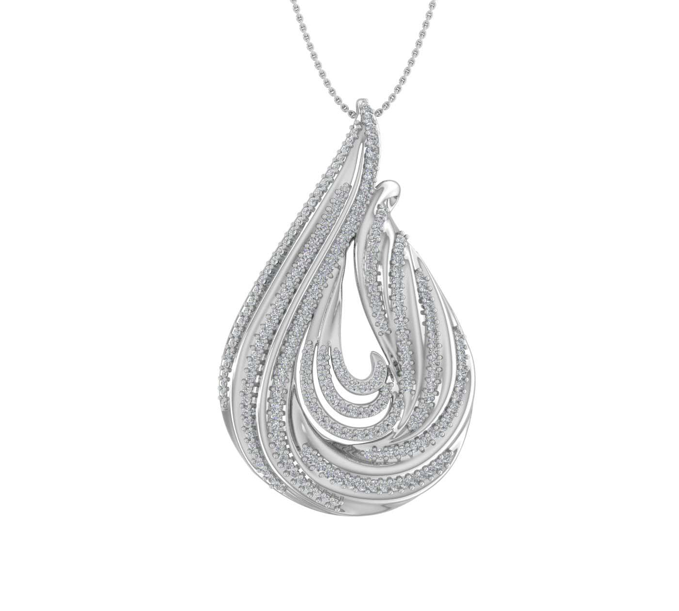 0.65 Carat Diamond Tear Drop Pendant Necklace in Gold (Included Silver Chain)