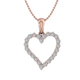 1/3 Carat Diamond Heart Pendant Necklace in Gold (Silver Chain Included)