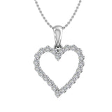 1/3 Carat Diamond Heart Pendant Necklace in Gold (Silver Chain Included)