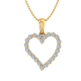 1/3 Carat Diamond Heart Pendant Necklace in Gold (Silver Chain Included)